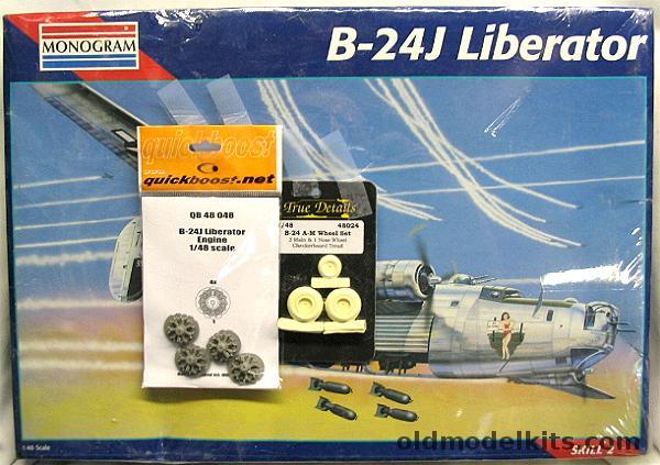 Monogram 1/48 B-24J Liberator with Quick Boost Engines and True Details Wheels, 5608 plastic model kit